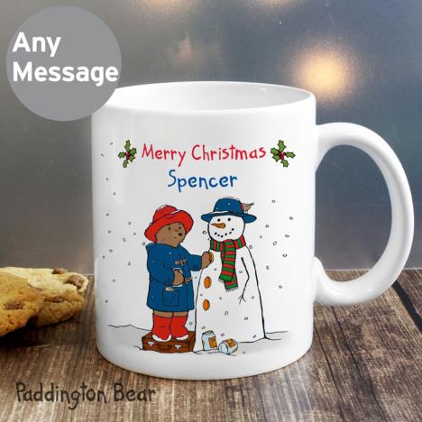 Personalised Paddington Bear Christmas Snowman Mug Extra Image 3